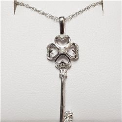 10K WHITE GOLD DIAMOND(0.1CT)  NECKLACE