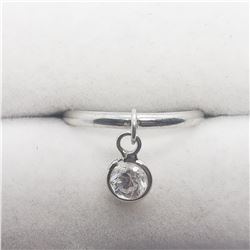 SILVER CUBIC ZIRCONIA RING (~SIZE 7)