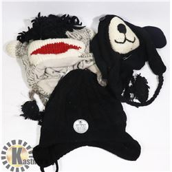 LOT OF 3 ANIMAL FACE TOQUES