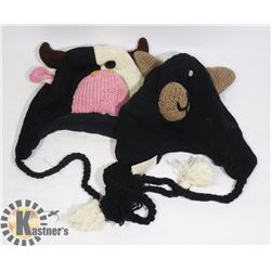 LOT OF 3 ANIMAL FACE TOQUES
