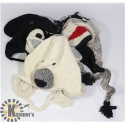 LOT OF 3 ANIMAL FACE TOQUES