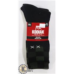 2PK OF KODIAK WOOL BLEND SOCKS; SIZE L/G