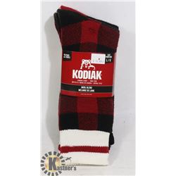 2PK OF KODIAK WOOL BLEND SOCKS; SIZE L/G