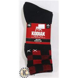 2PK OF KODIAK WOOL BLEND SOCKS; SIZE L/G
