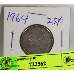 1964  SILVER 25CENT CANADA