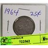 Image 1 : 1964  SILVER 25CENT CANADA