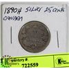 Image 1 : 1890H  SILVER 25CENT CANADA