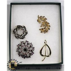 4 JEWELLERY BROOCHES