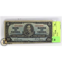 CAD 1937 $5 BILL
