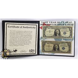 US DISPLAY OF ASTERISK  + BLUE SEAL & $1 BILLS