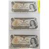 Image 1 : 1973 CANADIAN $1 BILL X3