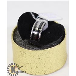 NEW STAINLESS STEEL RING SIZE 11 IN GOLD TONE BOX