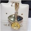 Image 2 : 77)14KT YELLOW GOLD FANCY COLORED SAPPHIRE PENDANT