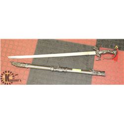 DECORATIVE SWORD WITH SKULLS AND DRAGON HEAD