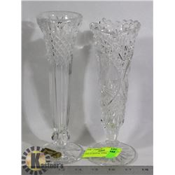 PAIR OF CRYSTAL VASES