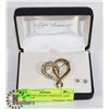 Image 1 : GOLD TONE HEART PENDANT AND EARRINGS