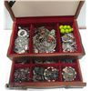 Image 2 : VINTAGE JEWELRY BOX WITH CONTENTS