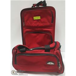 PAIR OF SMALL RED LUGGAGE