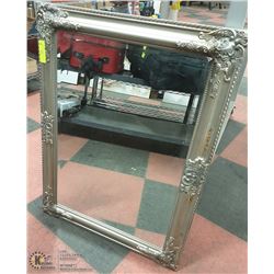 SILVER TONE FRAMED MIRROR 32 X 23