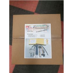 LOT OF CLAMPS, WRENCHES, GREASE GUN, RUBBER