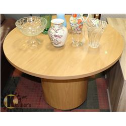 NEW ROUND WOOD TONE TABLE 42 X 30