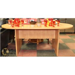 NEW WOOD TONE OVAL SHAPED TABLE 70 X 29