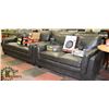 Image 1 : GREY LEATHERETTE SOFA WITH LOVESEAT