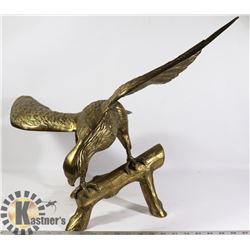 LARGE SOLID BRASS EAGLE 19" TALL