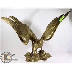 LARGE SOLID BRASS EAGLE 21" TALL