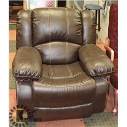 NEW BROWN LEATHERETTE RECLINING CHAIR