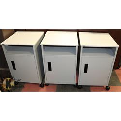LOT OF 3 SAFCO OFFICE CARTS ON WHEELS