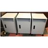 Image 1 : LOT OF 3 SAFCO OFFICE CARTS ON WHEELS
