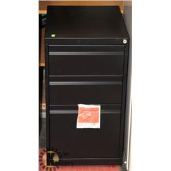 BLACK 3 DRAWER OFFICE CABINET ON WHEELS