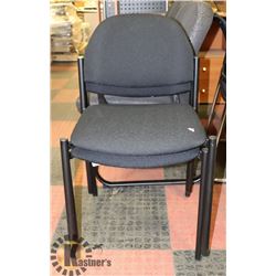 LOT OF 2 BLACK STACKING CHAIRS