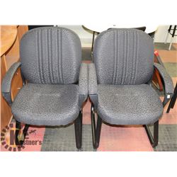 PAIR OF NEW BLACK & GREY FABRIC WAITING ROOM CHAIR