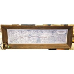 WOOD FRAMED TRANSCONTINENTAL RAILROAD PICTURE