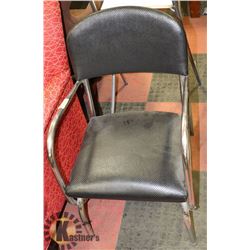 BLACK AND CHROME ARM CHAIR