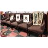 Image 1 : SET OF 5 BROWN MICROFIBRE ARMCHAIRS