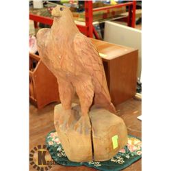 LARGE EAGLE CARVING OVERALL CRACKS 29" TALL