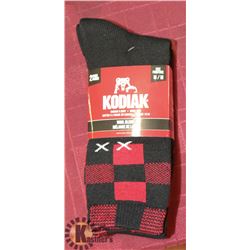 2PK OF KODIAK WOOL BLEND SOCKS; SIZE M/M
