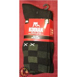2PK OF KODIAK WOOL BLEND SOCKS; SIZE M/M