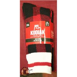2PK OF KODIAK WOOL BLEND SOCKS; SIZE M/M