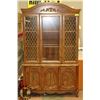 Image 1 : VINTAGE SOLID WOOD HUTCH WITH GLASS SHELF INSERTS