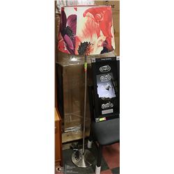 STAND UP LAMP,CHROME BASE + STAND,MULTI COLORED
