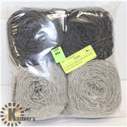4 CASCADE YARNS 100% PERUVIAN WOOL GRAY/BLACK