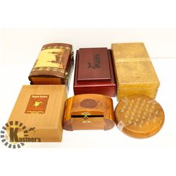 FLAT OF ASSORTED WOOD BOXES