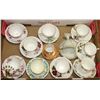 Image 1 : FLAT OF ASSORTED ENGLISH CUPS AND SAUCERS