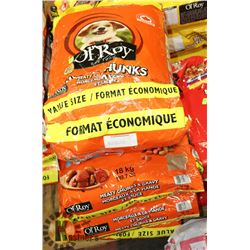 FOUR 18KG BAGS OF OL'ROY MEATY CHUNKS DOG FOOD