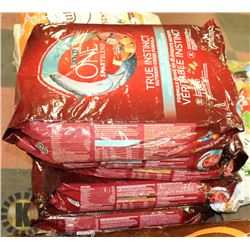 FIVE 12.4KG BAGS OF PURINA ONE SALMON AND TUNA
