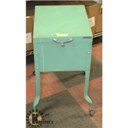 VINTAGE ROLLING METAL FILE BOX
